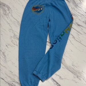 Aviator Nation Blue Rainbow Logo Joggers